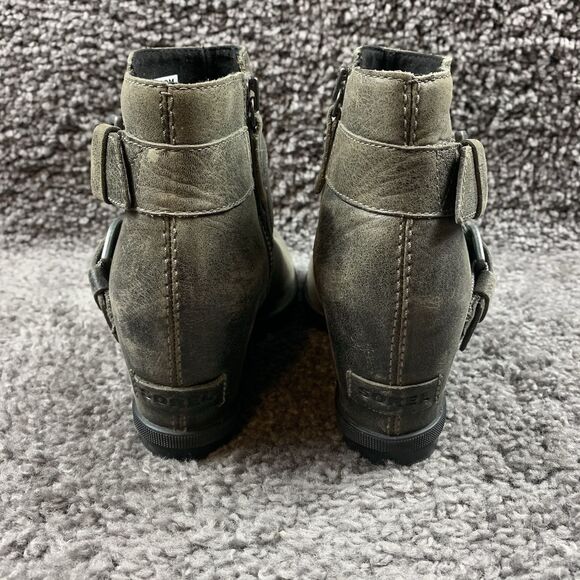 Sorel Boots Womens 7.5 Joan of Artic Wedge II Ankle Bootie Gray Wedge NL3360-052 - Picture 2 of 8
